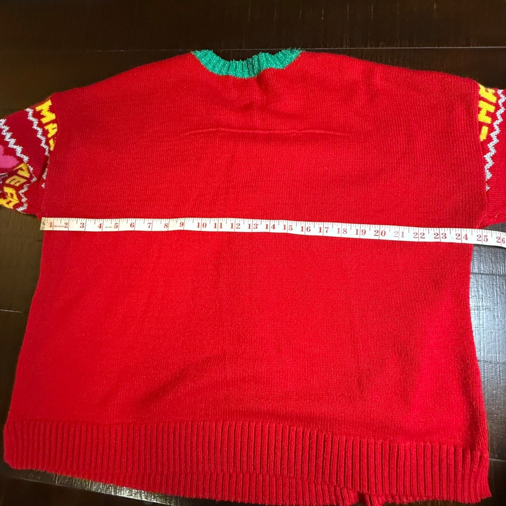 Peanuts Charlie Brown Snoopy Ugly Christmas Sweater Red Metallic Knit 2X - Picture 7 of 8